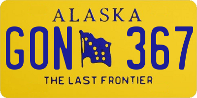 AK license plate GON367