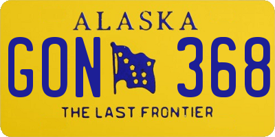 AK license plate GON368