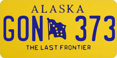 AK license plate GON373