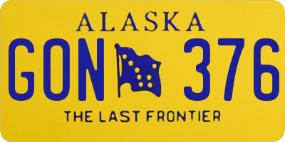AK license plate GON376