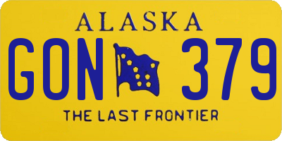 AK license plate GON379