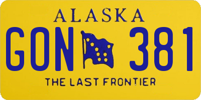 AK license plate GON381