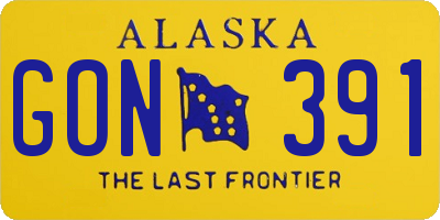 AK license plate GON391