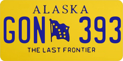 AK license plate GON393