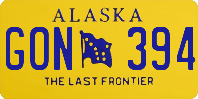 AK license plate GON394