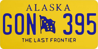 AK license plate GON395