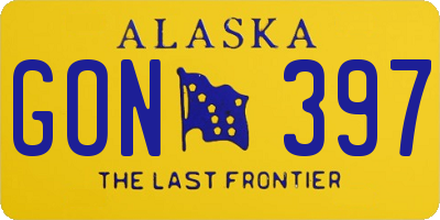 AK license plate GON397