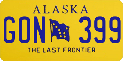 AK license plate GON399