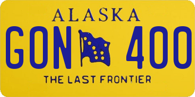 AK license plate GON400