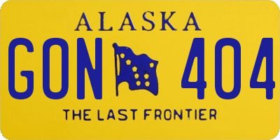 AK license plate GON404