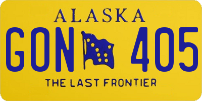 AK license plate GON405