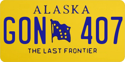 AK license plate GON407