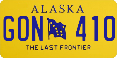 AK license plate GON410