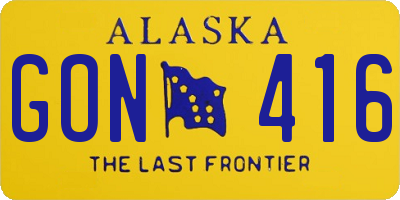 AK license plate GON416