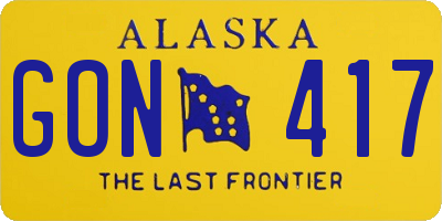 AK license plate GON417