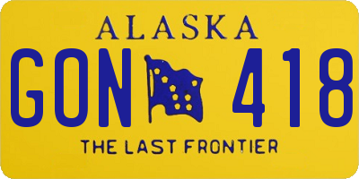 AK license plate GON418