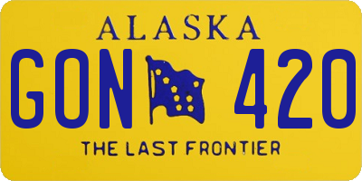 AK license plate GON420
