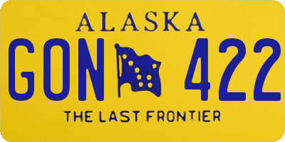 AK license plate GON422