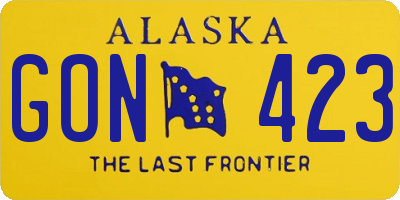 AK license plate GON423