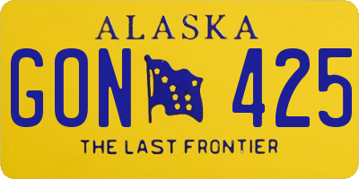 AK license plate GON425