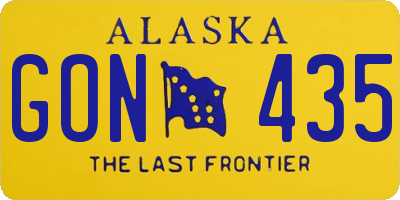 AK license plate GON435