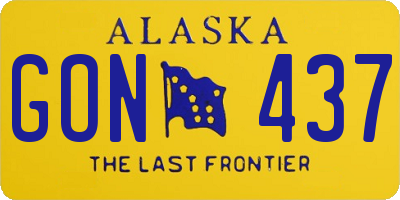 AK license plate GON437