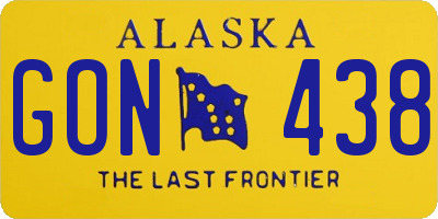 AK license plate GON438