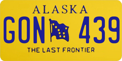 AK license plate GON439