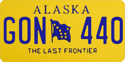 AK license plate GON440