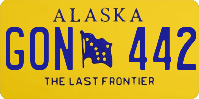AK license plate GON442