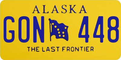 AK license plate GON448