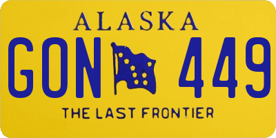 AK license plate GON449
