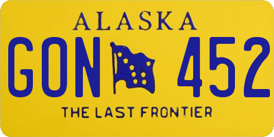 AK license plate GON452