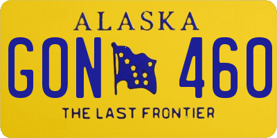 AK license plate GON460