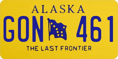 AK license plate GON461