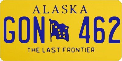 AK license plate GON462