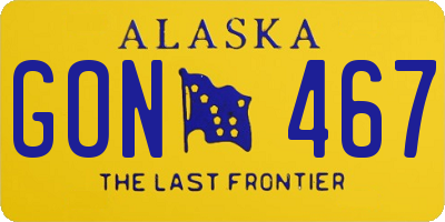 AK license plate GON467