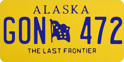 AK license plate GON472