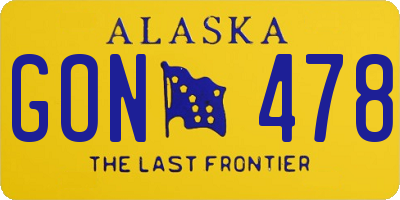 AK license plate GON478