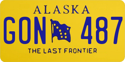 AK license plate GON487