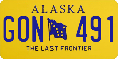 AK license plate GON491