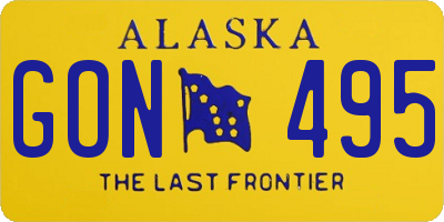 AK license plate GON495