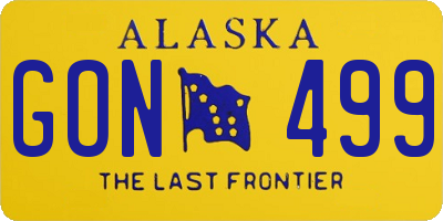 AK license plate GON499