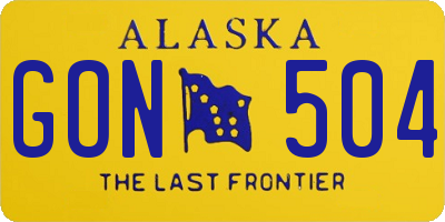 AK license plate GON504