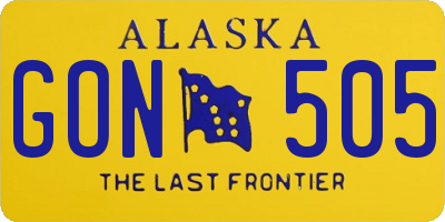 AK license plate GON505
