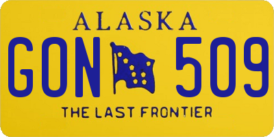 AK license plate GON509