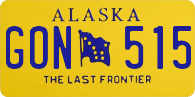 AK license plate GON515