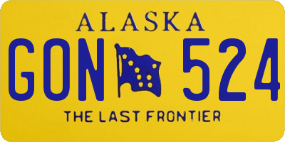 AK license plate GON524