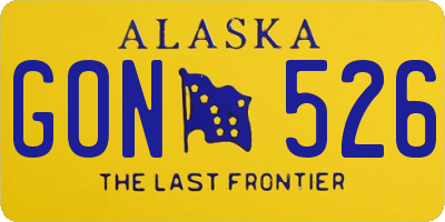 AK license plate GON526