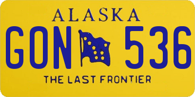 AK license plate GON536